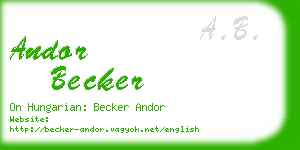 andor becker business card